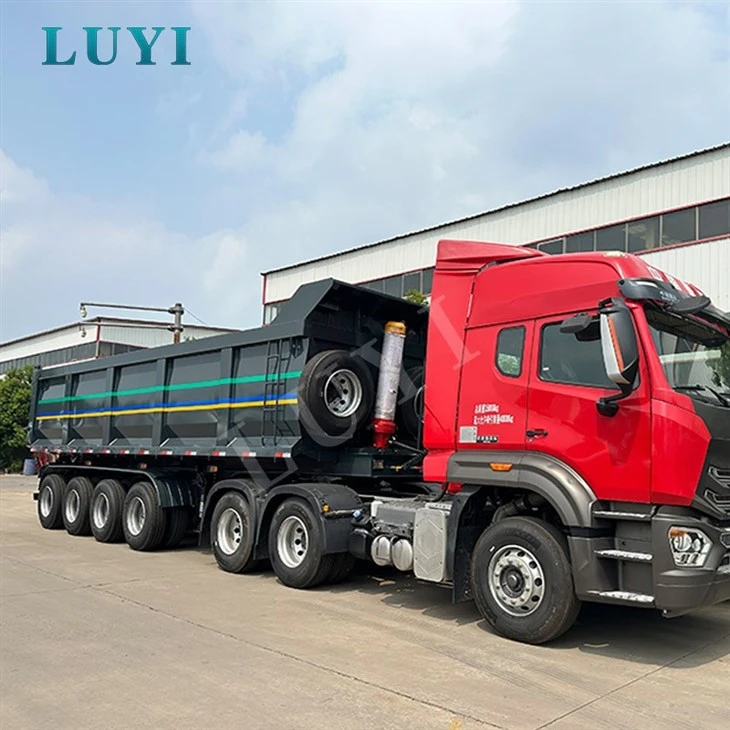 90-120t Heavy-Duty Gravel Hauling Hydraulic Dump Trailer high quality 90-120t Heavy-Duty Gravel Hauling Hydraulic Dump Trailer high quality